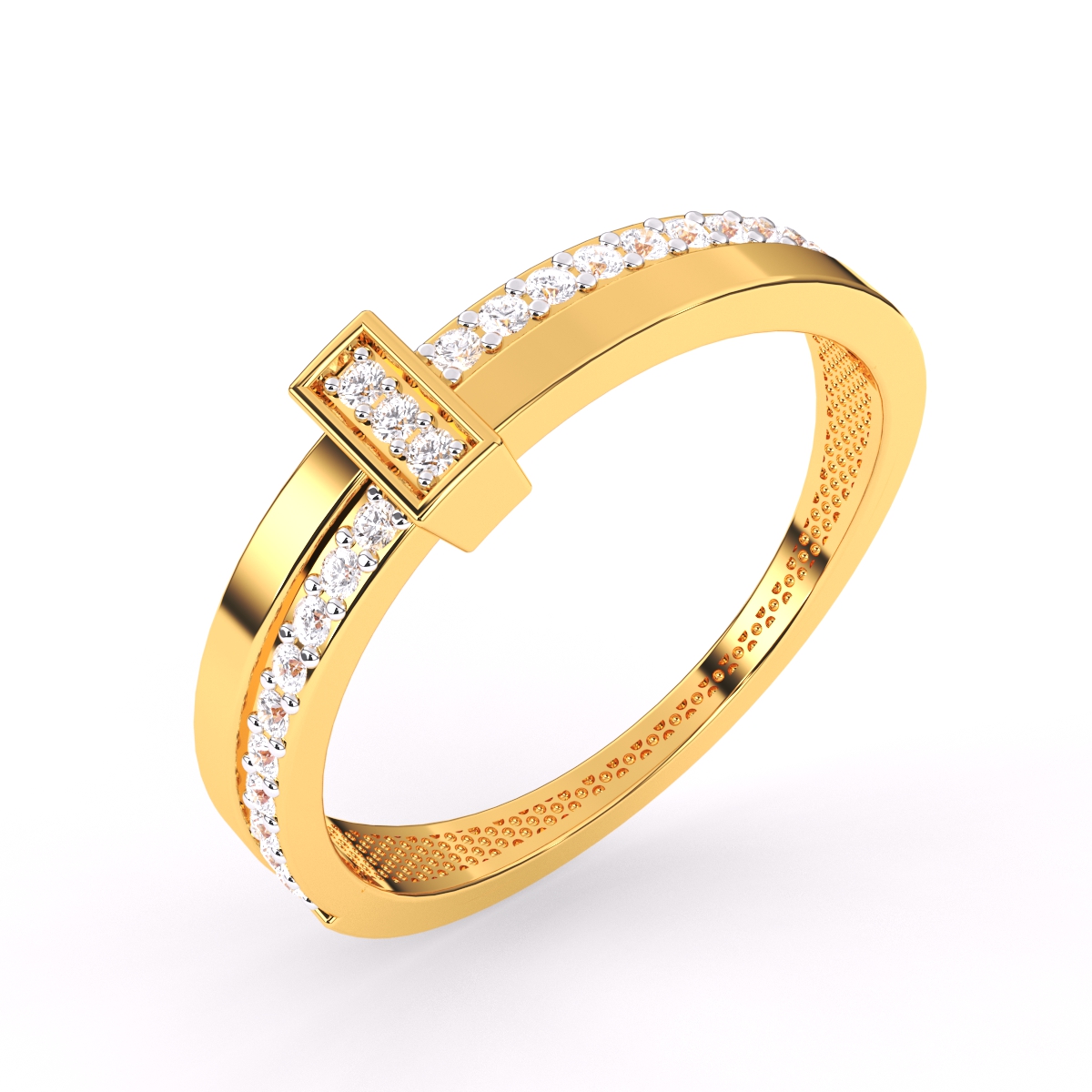 Timeless Round Lab Grown Bar Style Wedding Band